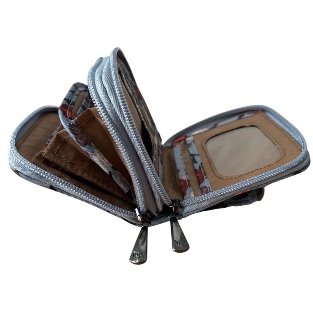 Lug Splits Quilted Nylon Wallet in BSM Blue Floral with RFID protection - Picture 4 of 5